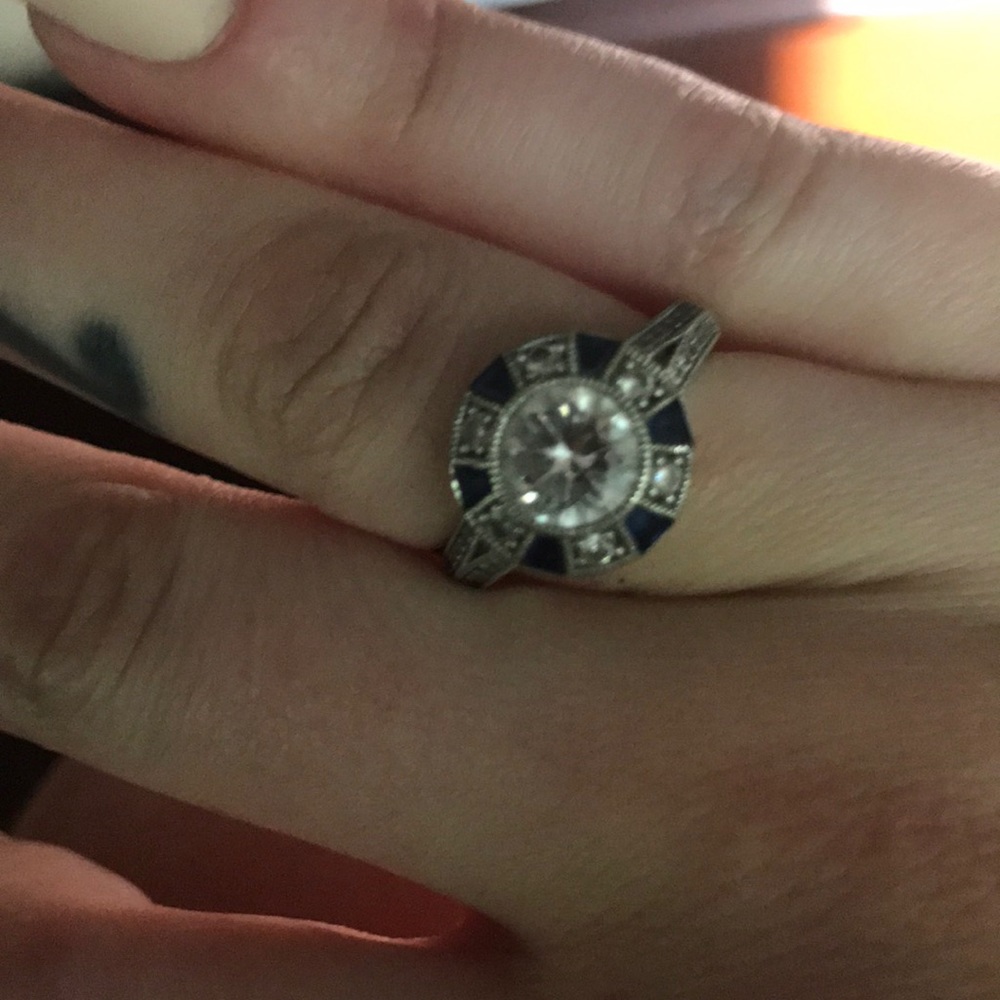 Sterling Silver Sapphire Ring